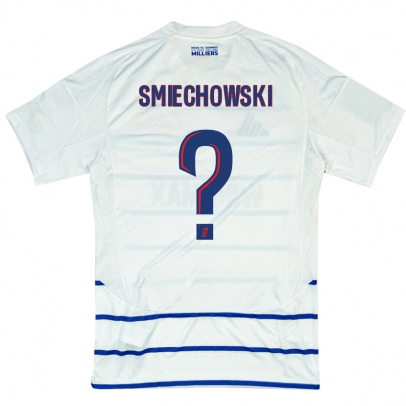 Danxen Børn Artur Smiechowski #0 Hvid Blå Udebane Spillertrøjer 2024/25 Trøje T-Shirt