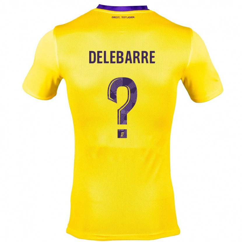 Danxen Børn Mathis Delebarre #0 Gul Lilla Udebane Spillertrøjer 2024/25 Trøje T-Shirt