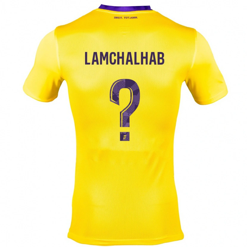 Danxen Børn Merwan Lamchalhab #0 Gul Lilla Udebane Spillertrøjer 2024/25 Trøje T-Shirt