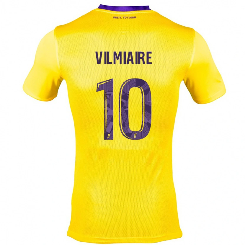 Danxen Børn Kelly Vilmiaire #10 Gul Lilla Udebane Spillertrøjer 2024/25 Trøje T-Shirt