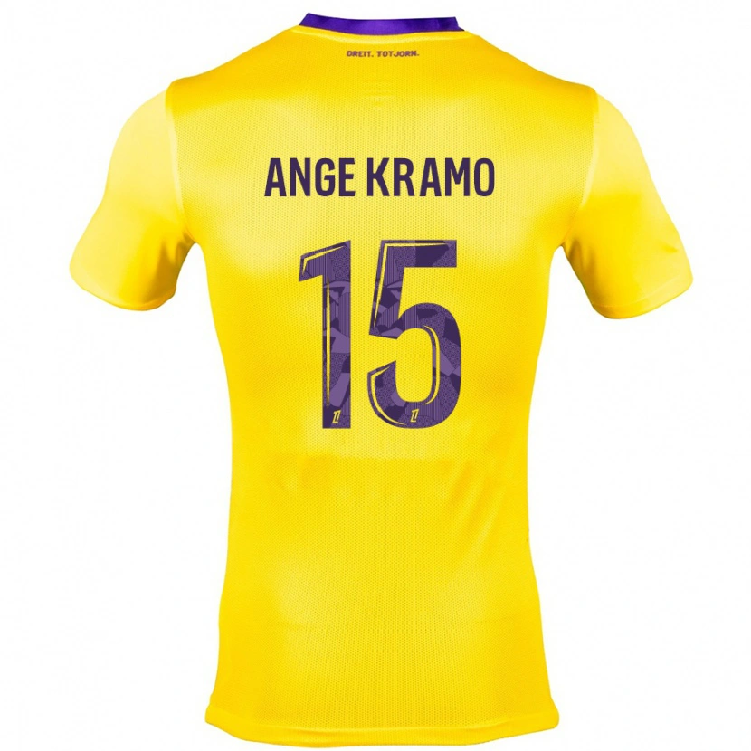Danxen Børn Marie Ange Kramo #15 Gul Lilla Udebane Spillertrøjer 2024/25 Trøje T-Shirt