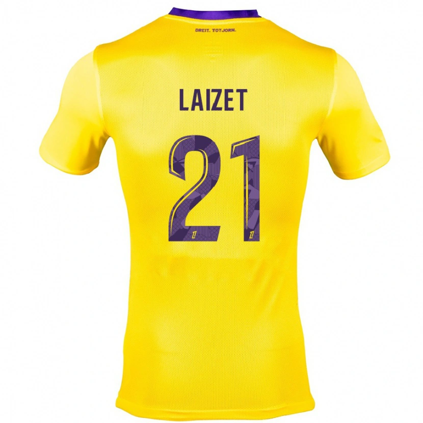 Danxen Børn Emma Laizet #21 Gul Lilla Udebane Spillertrøjer 2024/25 Trøje T-Shirt