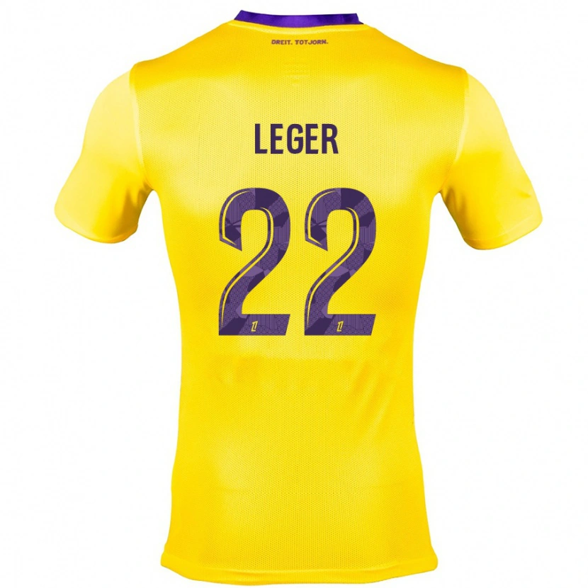Danxen Børn Christelle Léger #22 Gul Lilla Udebane Spillertrøjer 2024/25 Trøje T-Shirt