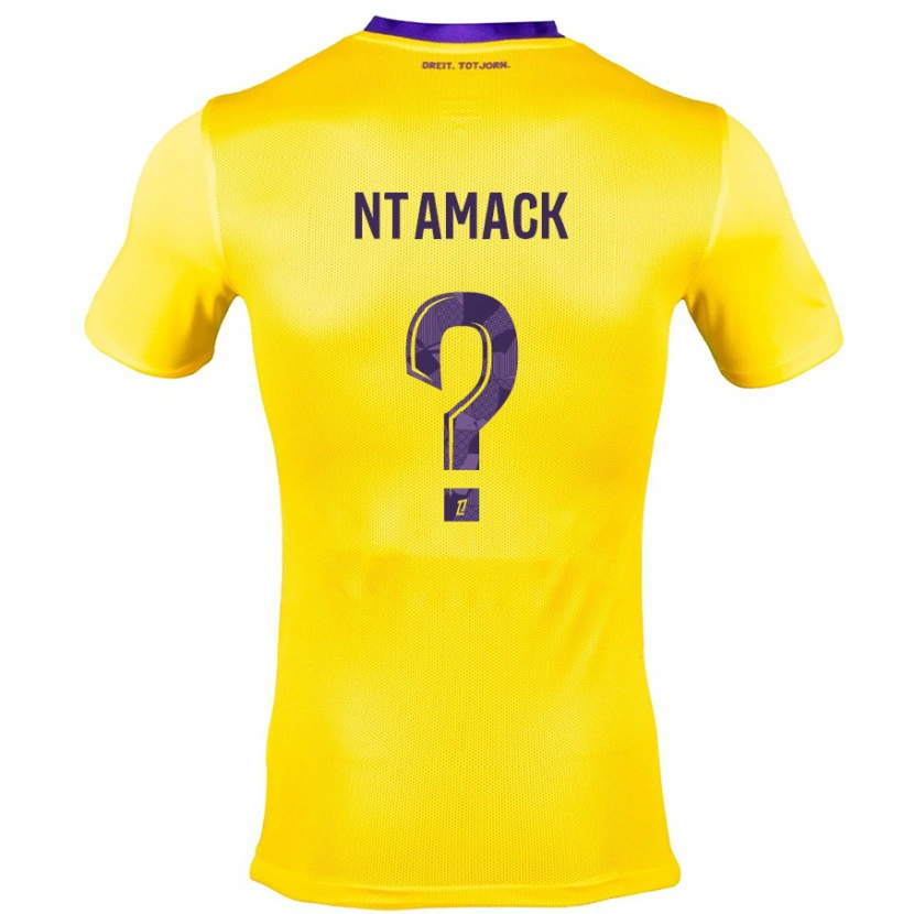 Danxen Børn Alexis Ntamack #0 Gul Lilla Udebane Spillertrøjer 2024/25 Trøje T-Shirt
