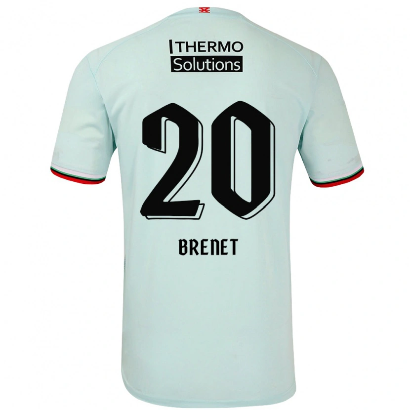 Danxen Børn Joshua Brenet #20 Lysegrøn Udebane Spillertrøjer 2024/25 Trøje T-Shirt