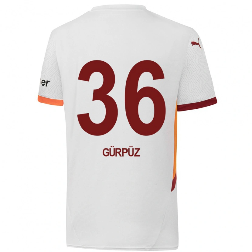 Danxen Børn Gökdeniz Gürpüz #36 Hvid Gul Rød Udebane Spillertrøjer 2024/25 Trøje T-Shirt