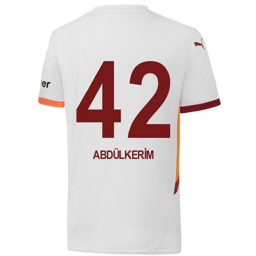 Danxen Børn Abdülkerim Bardakcı #42 Hvid Gul Rød Udebane Spillertrøjer 2024/25 Trøje T-Shirt