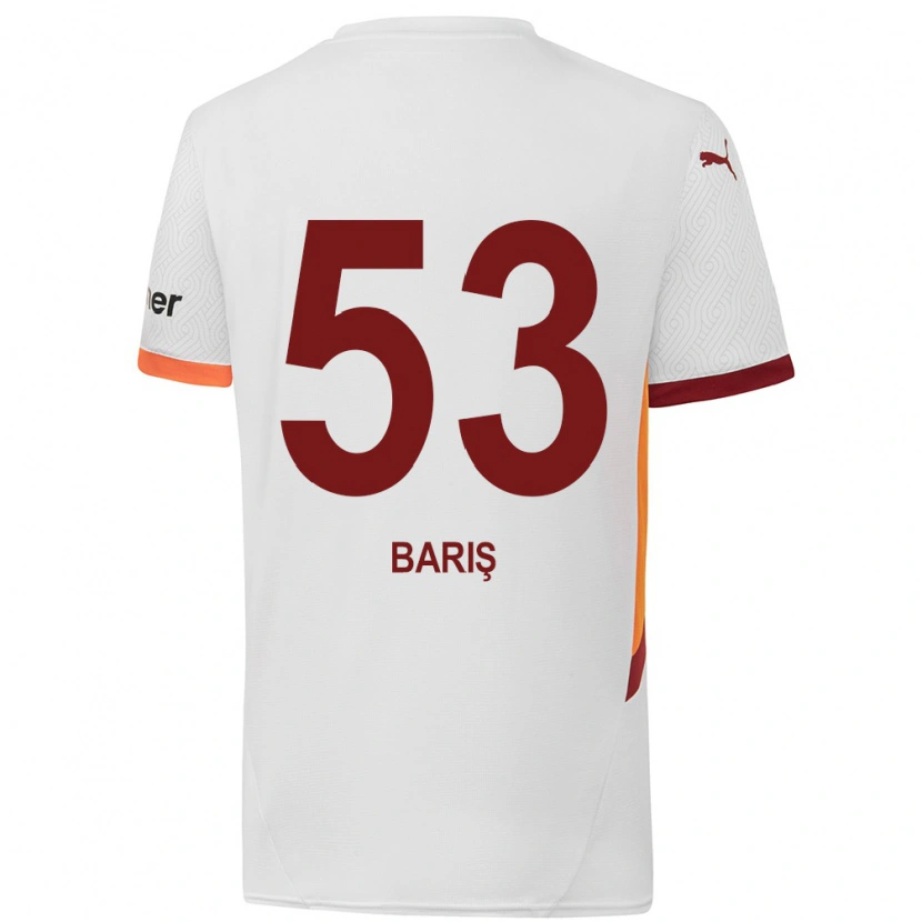 Danxen Børn Barış Alper Yılmaz #53 Hvid Gul Rød Udebane Spillertrøjer 2024/25 Trøje T-Shirt