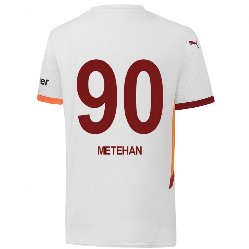 Danxen Børn Metehan Baltacı #90 Hvid Gul Rød Udebane Spillertrøjer 2024/25 Trøje T-Shirt