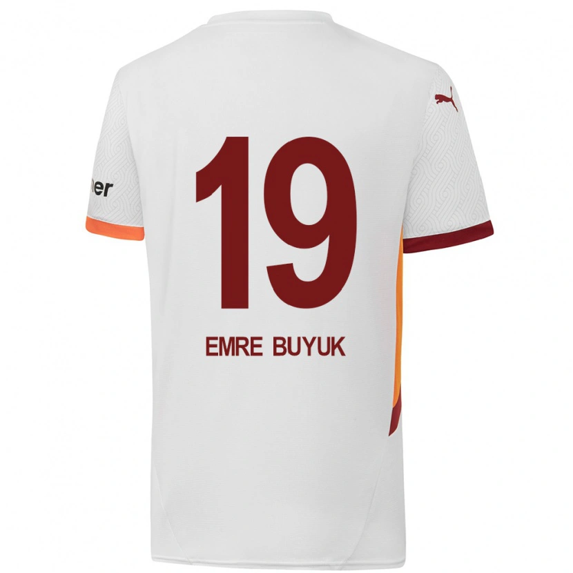 Danxen Børn Enes Emre Büyük #19 Hvid Gul Rød Udebane Spillertrøjer 2024/25 Trøje T-Shirt