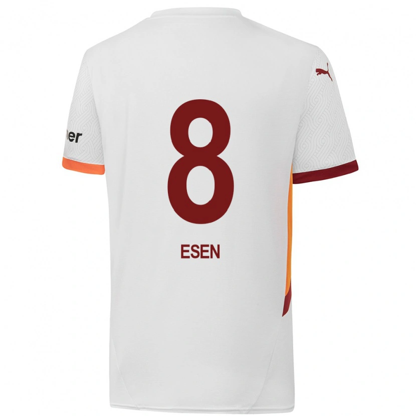 Danxen Børn Emine Ecem Esen #8 Hvid Gul Rød Udebane Spillertrøjer 2024/25 Trøje T-Shirt