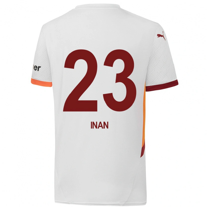 Danxen Børn Müge İnan #23 Hvid Gul Rød Udebane Spillertrøjer 2024/25 Trøje T-Shirt