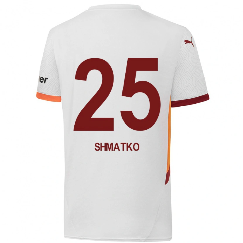 Danxen Børn Lyubov Shmatko #25 Hvid Gul Rød Udebane Spillertrøjer 2024/25 Trøje T-Shirt