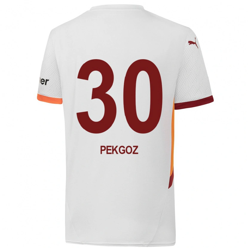 Danxen Børn Berra Pekgöz #30 Hvid Gul Rød Udebane Spillertrøjer 2024/25 Trøje T-Shirt