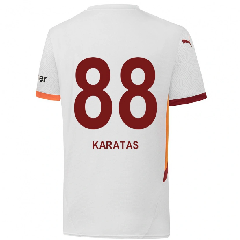 Danxen Børn Kazımcan Karataş #88 Hvid Gul Rød Udebane Spillertrøjer 2024/25 Trøje T-Shirt