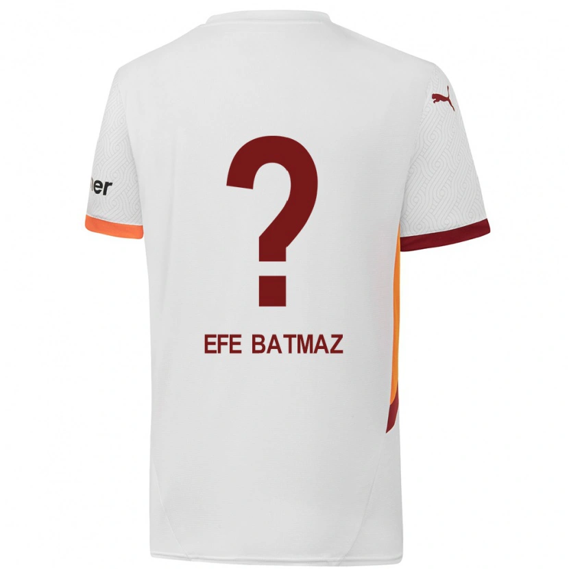 Danxen Børn Mert Efe Batmaz #0 Hvid Gul Rød Udebane Spillertrøjer 2024/25 Trøje T-Shirt