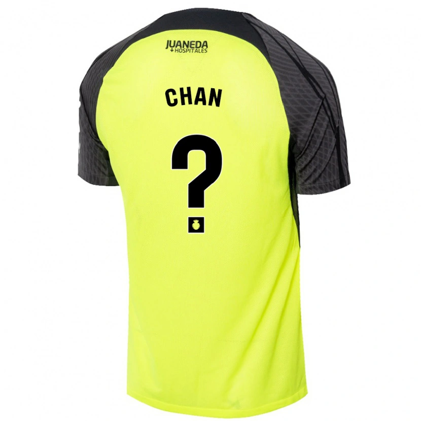 Danxen Børn Loïc Chan #0 Fluorescerende Grøn Sort Udebane Spillertrøjer 2024/25 Trøje T-Shirt