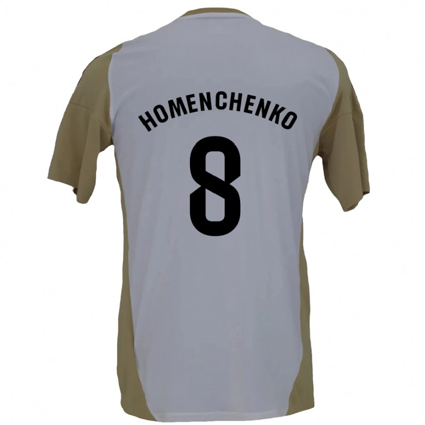 Danxen Børn Santiago Homenchenko #8 Brun Hvid Udebane Spillertrøjer 2024/25 Trøje T-Shirt