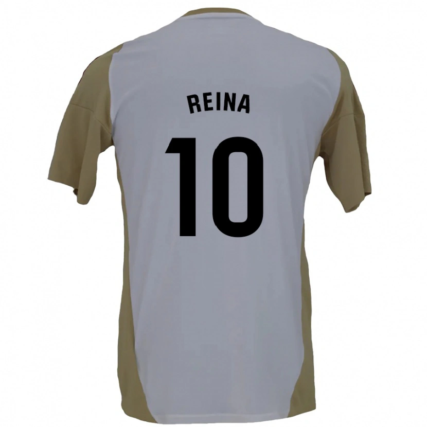 Danxen Børn Alberto Reina #10 Brun Hvid Udebane Spillertrøjer 2024/25 Trøje T-Shirt