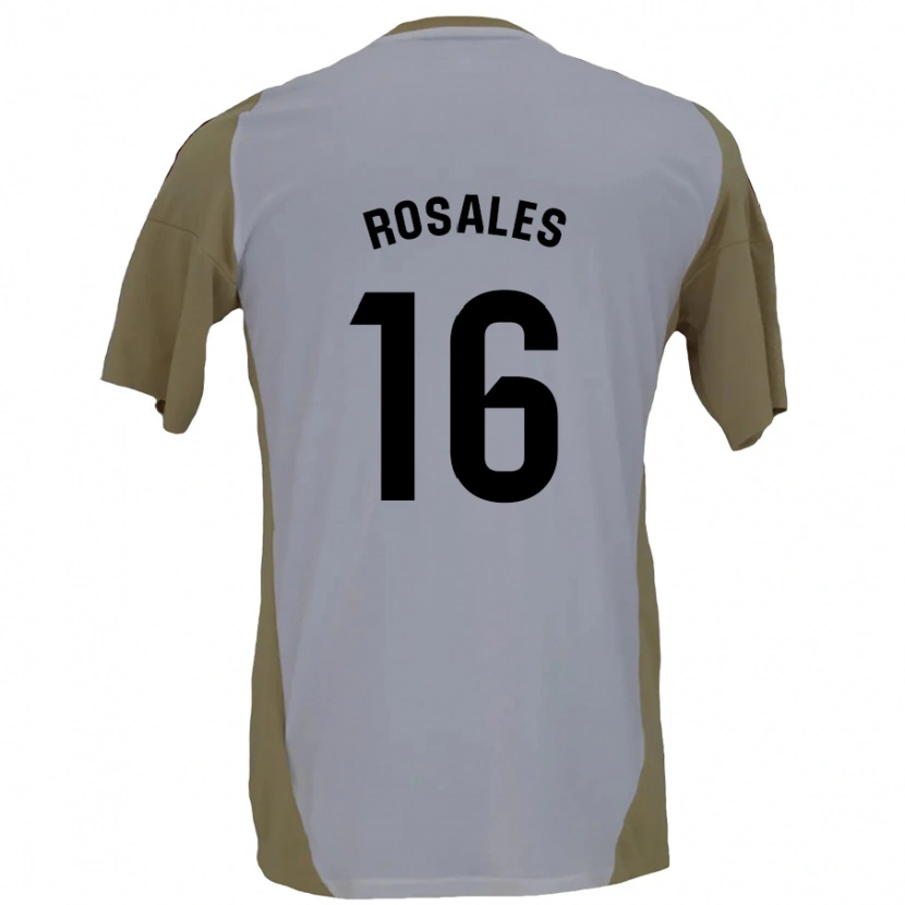 Danxen Børn Diego Rosales #16 Brun Hvid Udebane Spillertrøjer 2024/25 Trøje T-Shirt