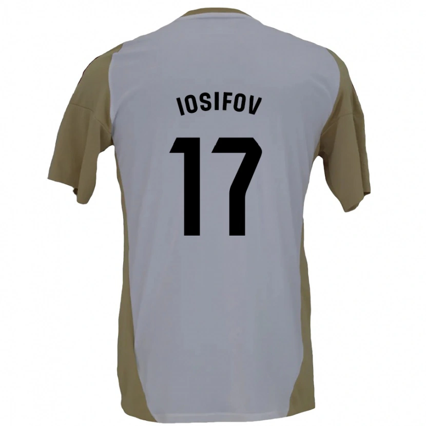 Danxen Børn Nikita Iosifov #17 Brun Hvid Udebane Spillertrøjer 2024/25 Trøje T-Shirt