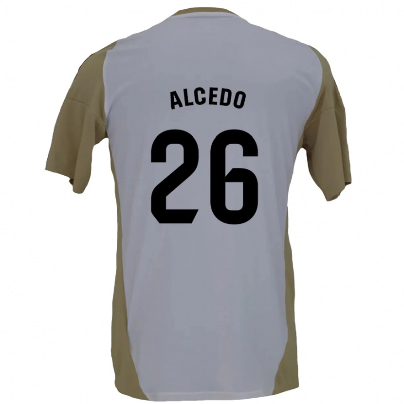 Danxen Børn Juan María Alcedo #26 Brun Hvid Udebane Spillertrøjer 2024/25 Trøje T-Shirt