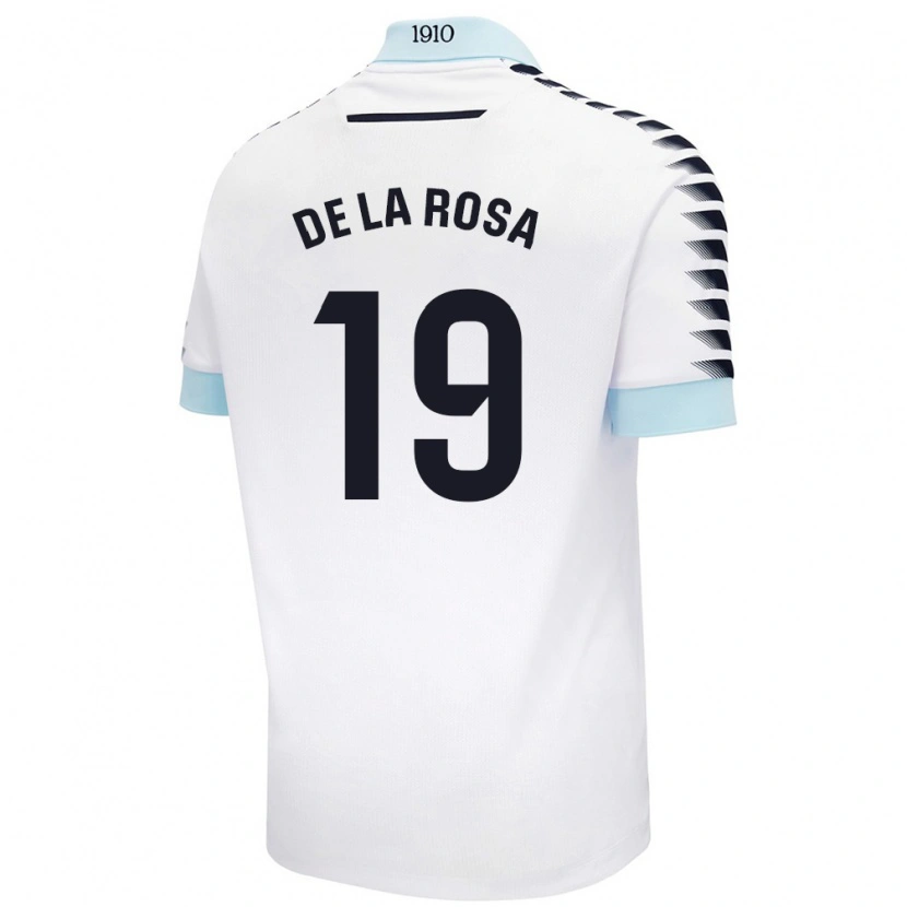 Danxen Børn José Antonio De La Rosa #19 Hvid Blå Udebane Spillertrøjer 2024/25 Trøje T-Shirt