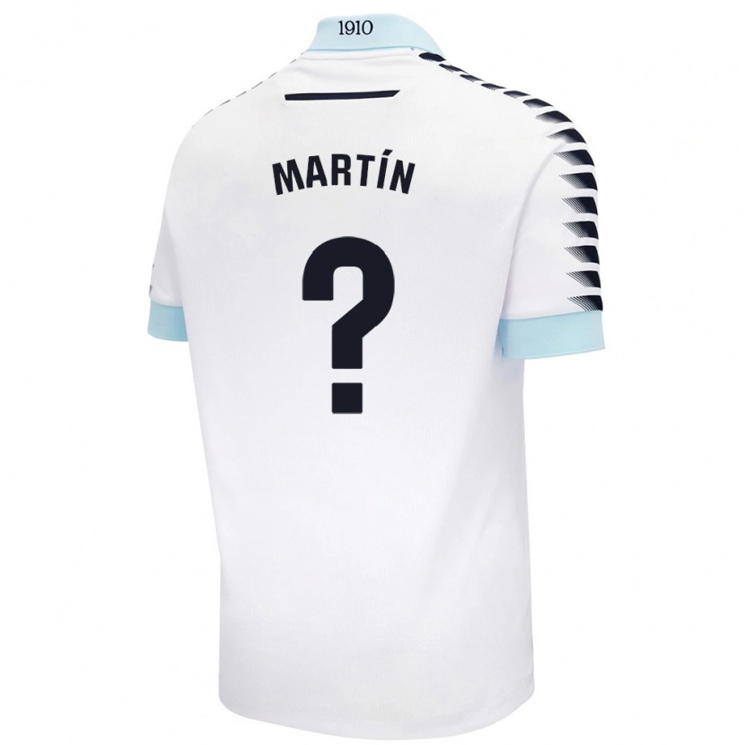Danxen Børn Ismael Martín #0 Hvid Blå Udebane Spillertrøjer 2024/25 Trøje T-Shirt