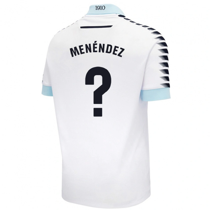 Danxen Børn Jaime Menéndez #0 Hvid Blå Udebane Spillertrøjer 2024/25 Trøje T-Shirt