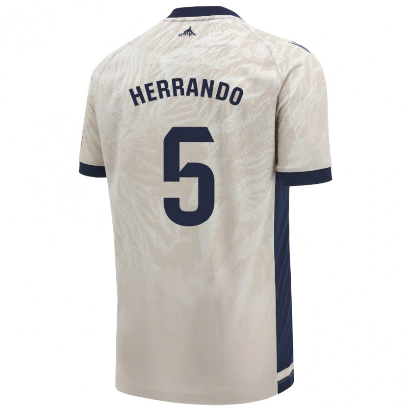 Danxen Børn Jorge Herrando #5 Lysegrå Udebane Spillertrøjer 2024/25 Trøje T-Shirt