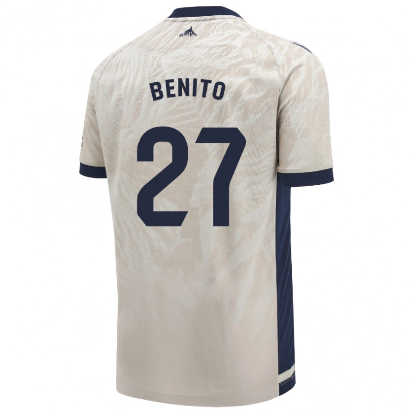 Danxen Børn Iker Benito #27 Lysegrå Udebane Spillertrøjer 2024/25 Trøje T-Shirt