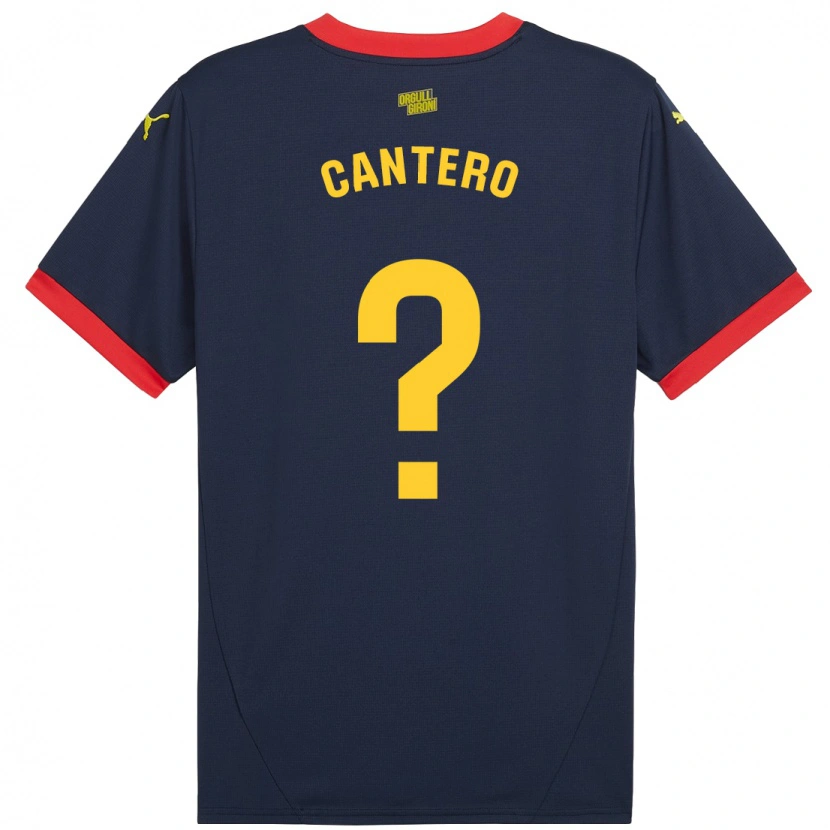 Danxen Børn Adrian Cantero #0 Marine Rød Udebane Spillertrøjer 2024/25 Trøje T-Shirt
