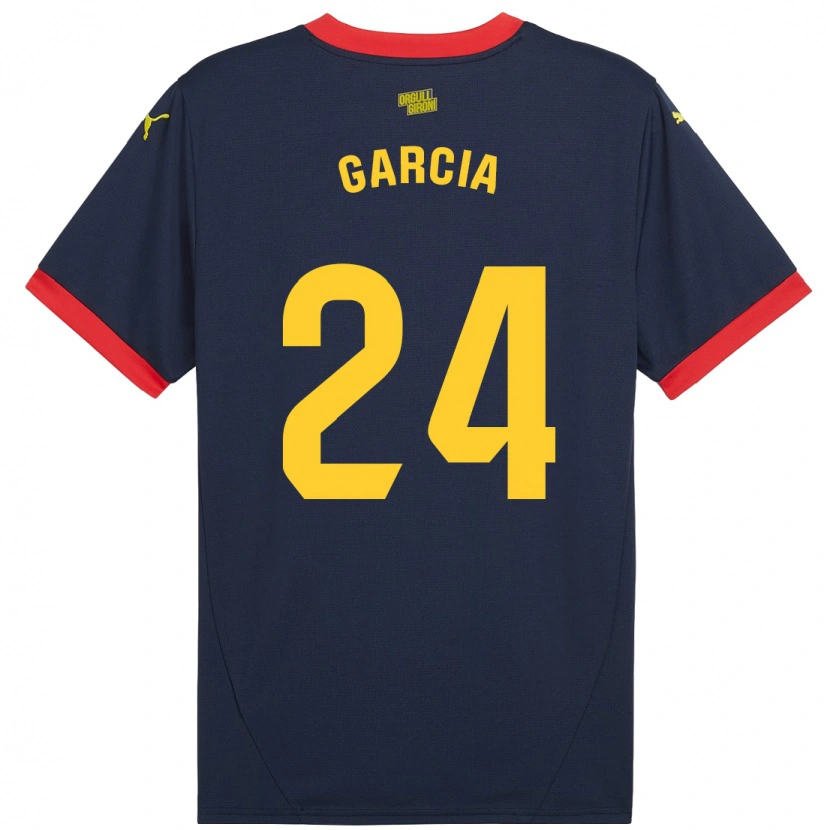 Danxen Børn Borja García #24 Marine Rød Udebane Spillertrøjer 2024/25 Trøje T-Shirt