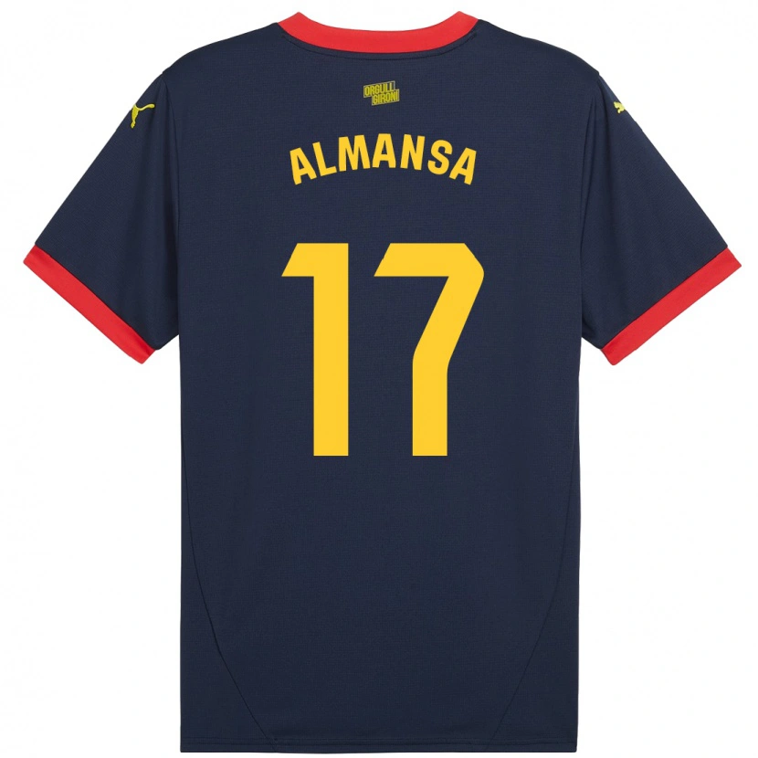 Danxen Børn Alex Almansa #17 Marine Rød Udebane Spillertrøjer 2024/25 Trøje T-Shirt
