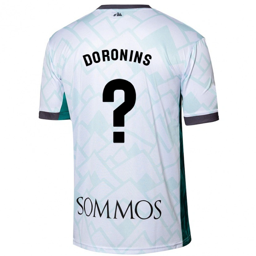 Danxen Børn Nikita Doronins #0 Hvid Grøn Udebane Spillertrøjer 2024/25 Trøje T-Shirt