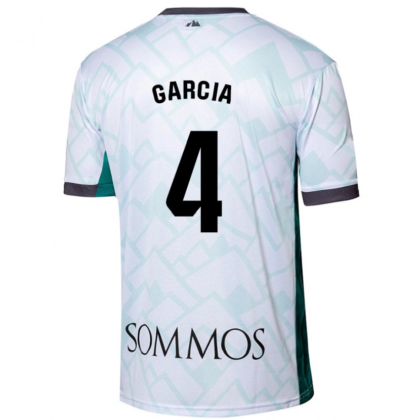 Danxen Børn Nacho García #4 Hvid Grøn Udebane Spillertrøjer 2024/25 Trøje T-Shirt