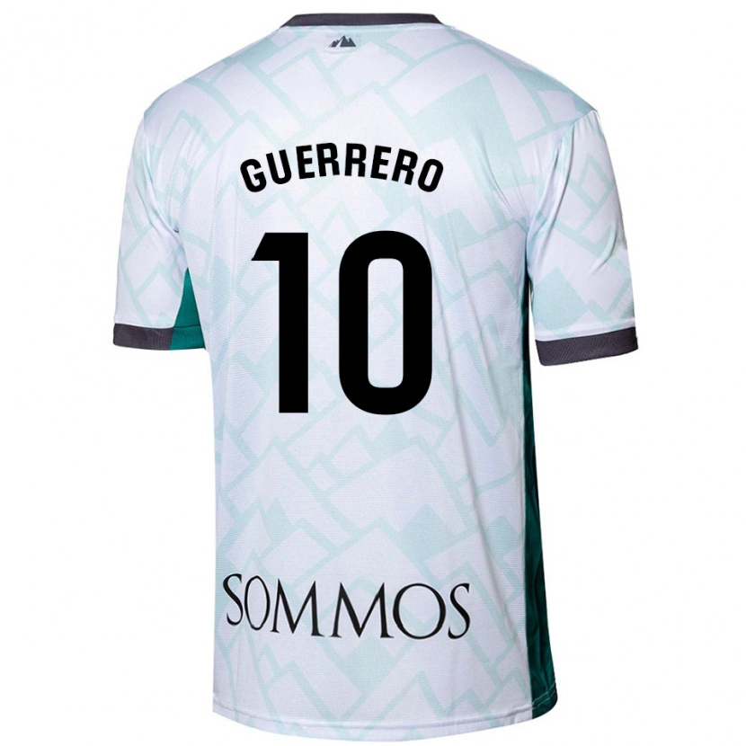 Danxen Børn Fernando Guerrero #10 Hvid Grøn Udebane Spillertrøjer 2024/25 Trøje T-Shirt