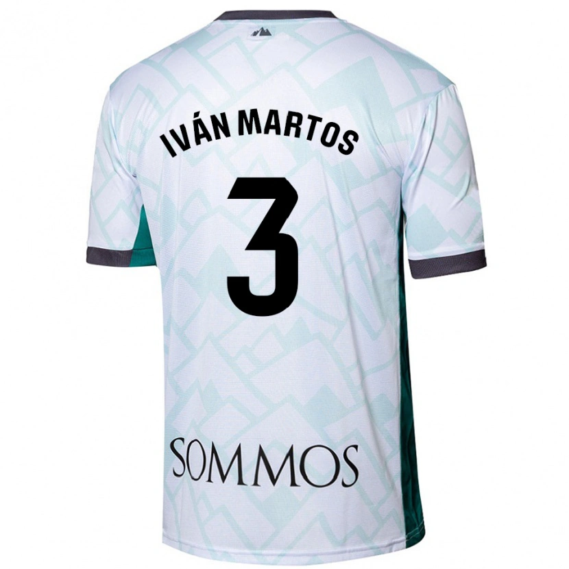 Danxen Børn Iván Martos #3 Hvid Grøn Udebane Spillertrøjer 2024/25 Trøje T-Shirt