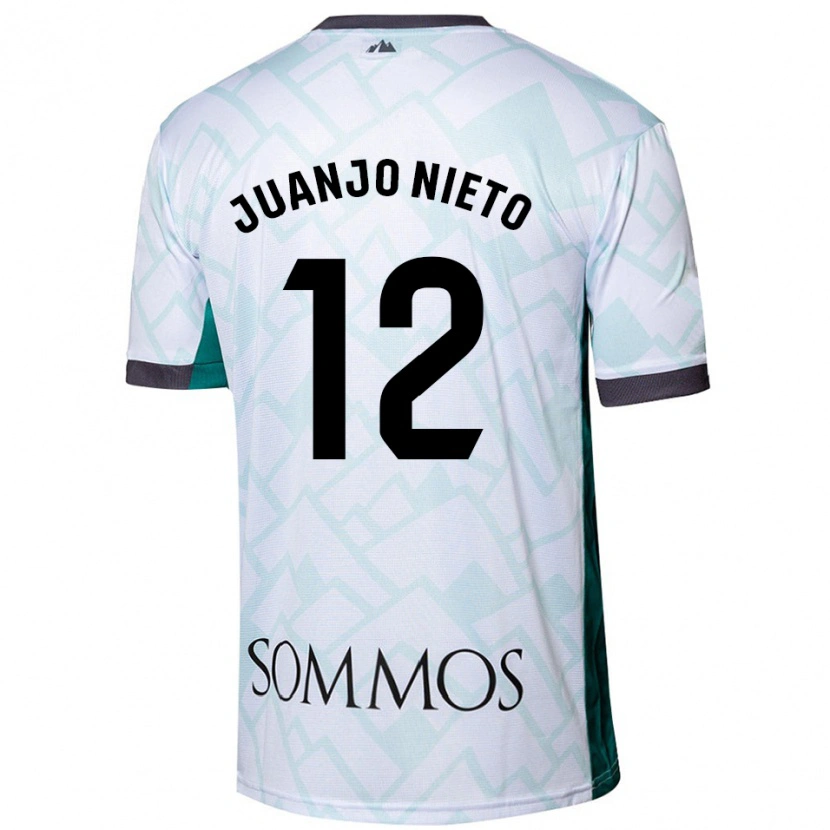 Danxen Børn Juanjo Nieto #12 Hvid Grøn Udebane Spillertrøjer 2024/25 Trøje T-Shirt