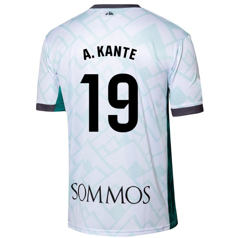 Danxen Børn Abou Kanté #19 Hvid Grøn Udebane Spillertrøjer 2024/25 Trøje T-Shirt
