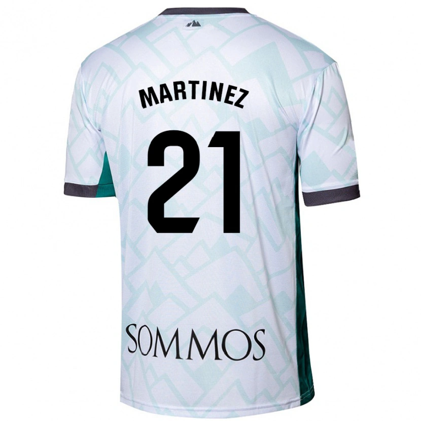 Danxen Børn Alejandra Martínez #21 Hvid Grøn Udebane Spillertrøjer 2024/25 Trøje T-Shirt