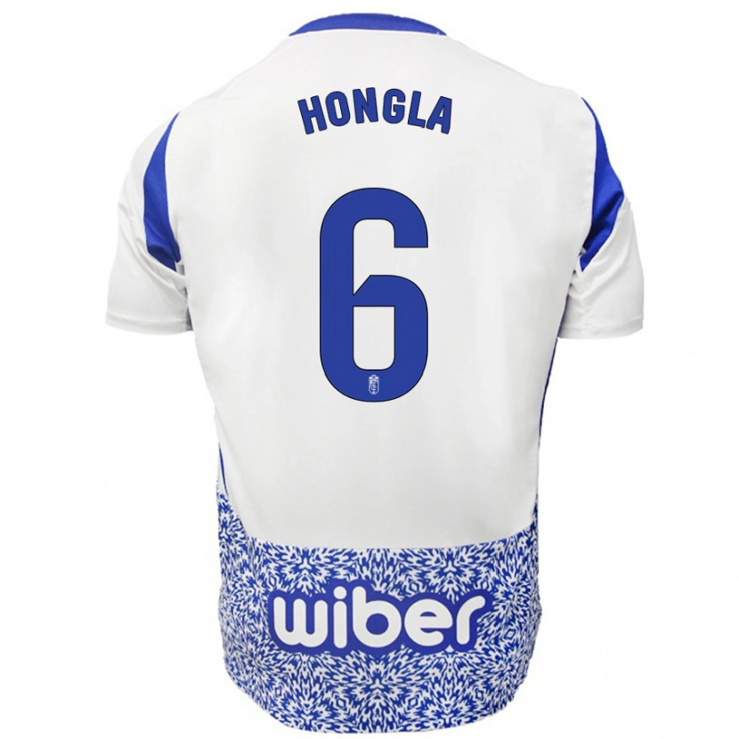 Danxen Børn Martin Hongla #6 Hvid Blå Udebane Spillertrøjer 2024/25 Trøje T-Shirt