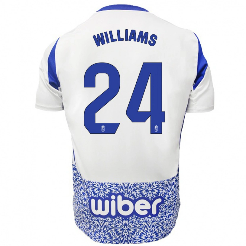 Danxen Børn Loïc Williams #24 Hvid Blå Udebane Spillertrøjer 2024/25 Trøje T-Shirt