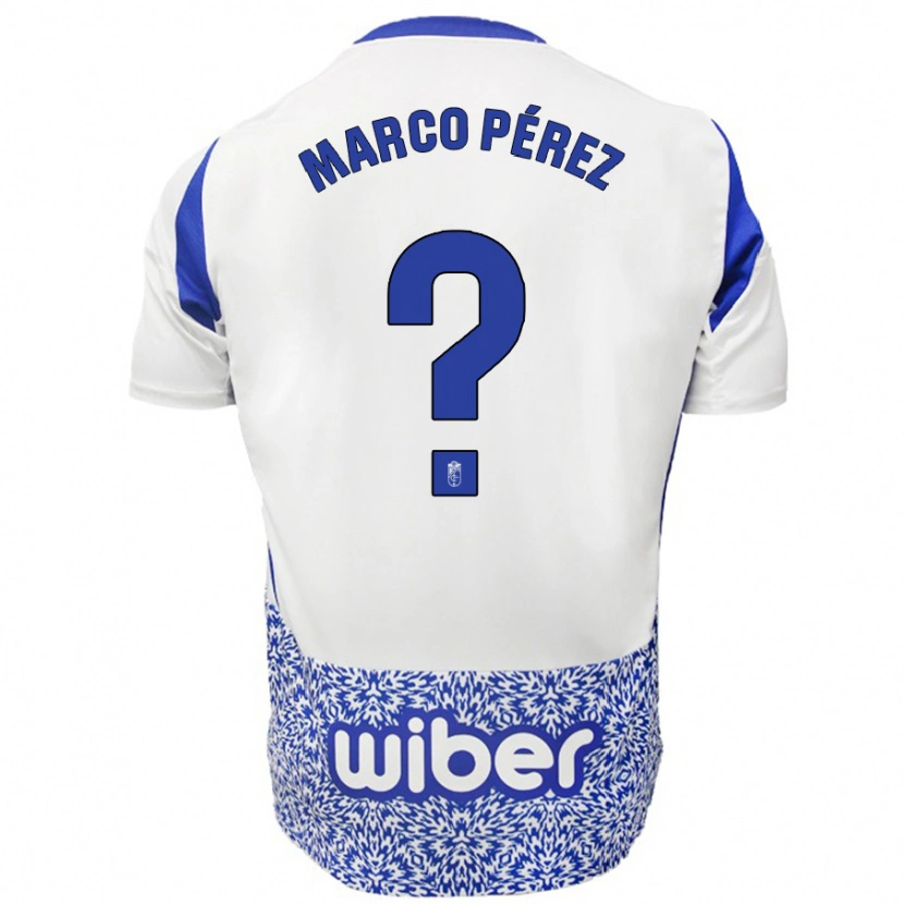 Danxen Børn Marco Pérez #0 Hvid Blå Udebane Spillertrøjer 2024/25 Trøje T-Shirt