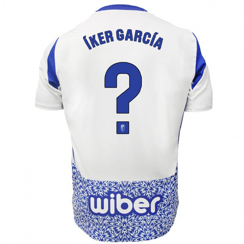 Danxen Børn Íker García #0 Hvid Blå Udebane Spillertrøjer 2024/25 Trøje T-Shirt