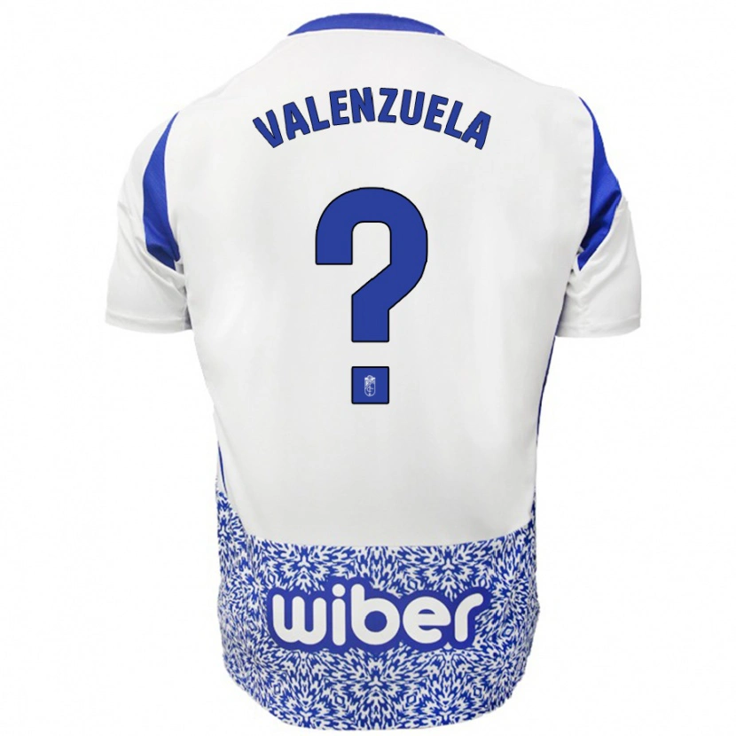Danxen Børn Adrián Valenzuela #0 Hvid Blå Udebane Spillertrøjer 2024/25 Trøje T-Shirt