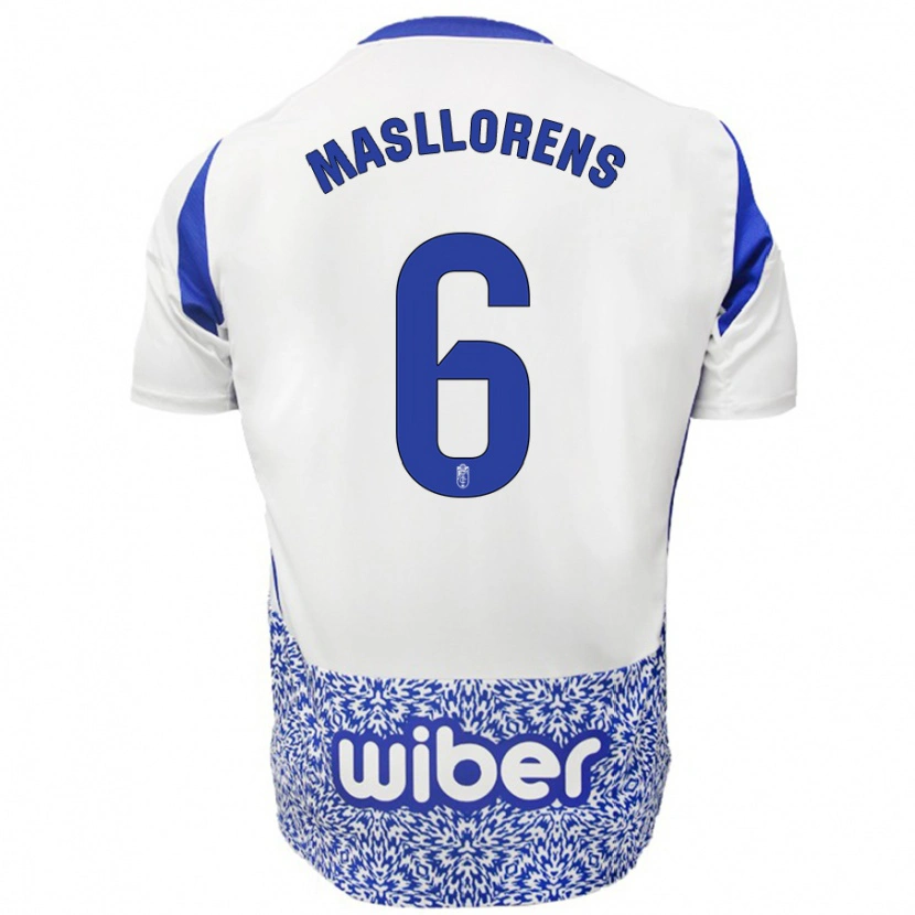 Danxen Børn José Masllorens #6 Hvid Blå Udebane Spillertrøjer 2024/25 Trøje T-Shirt