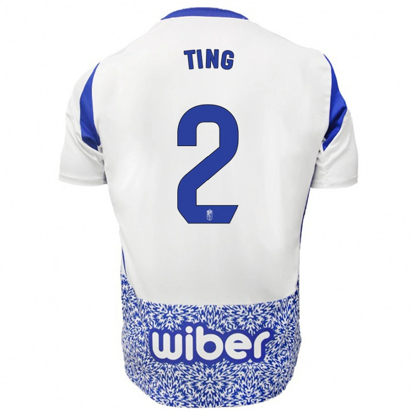 Danxen Børn Xie Ting #2 Hvid Blå Udebane Spillertrøjer 2024/25 Trøje T-Shirt
