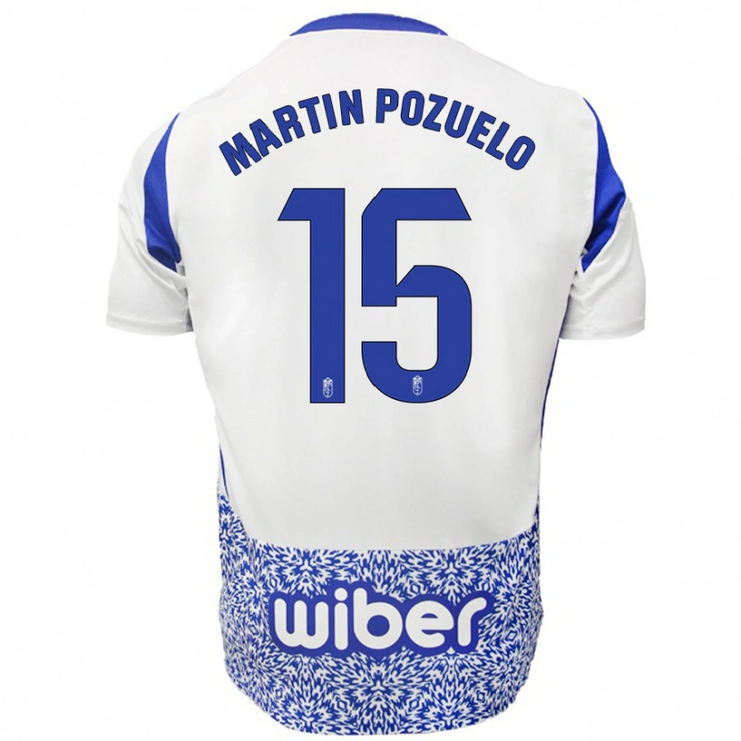 Danxen Børn Esther Martín-Pozuelo #15 Hvid Blå Udebane Spillertrøjer 2024/25 Trøje T-Shirt