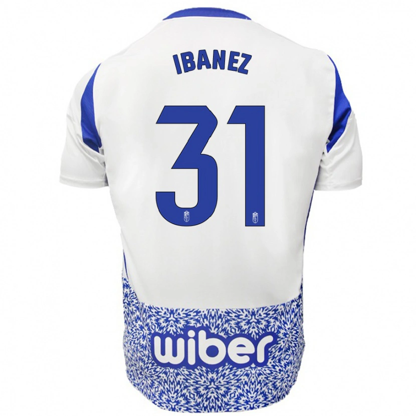 Danxen Børn Alba Ibáñez #31 Hvid Blå Udebane Spillertrøjer 2024/25 Trøje T-Shirt